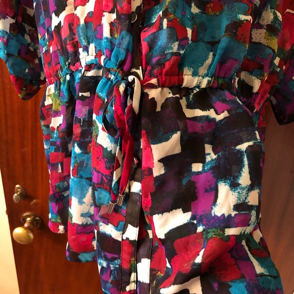 Lane Bryant multi color tunic with cinched waist - Picture 8 of 8